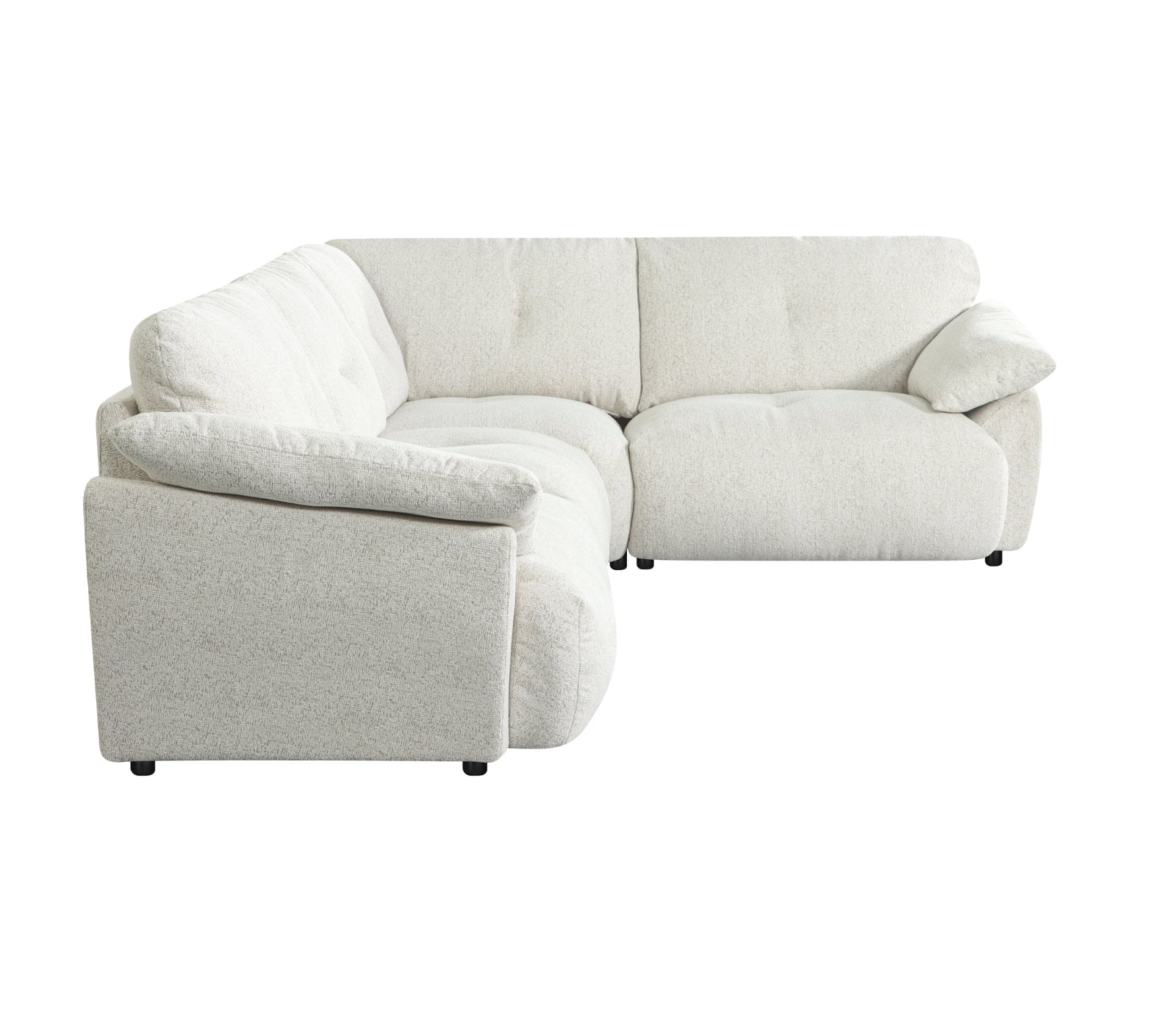 Nimbus 4 Piece Sectional - Cream Tweed Fabric