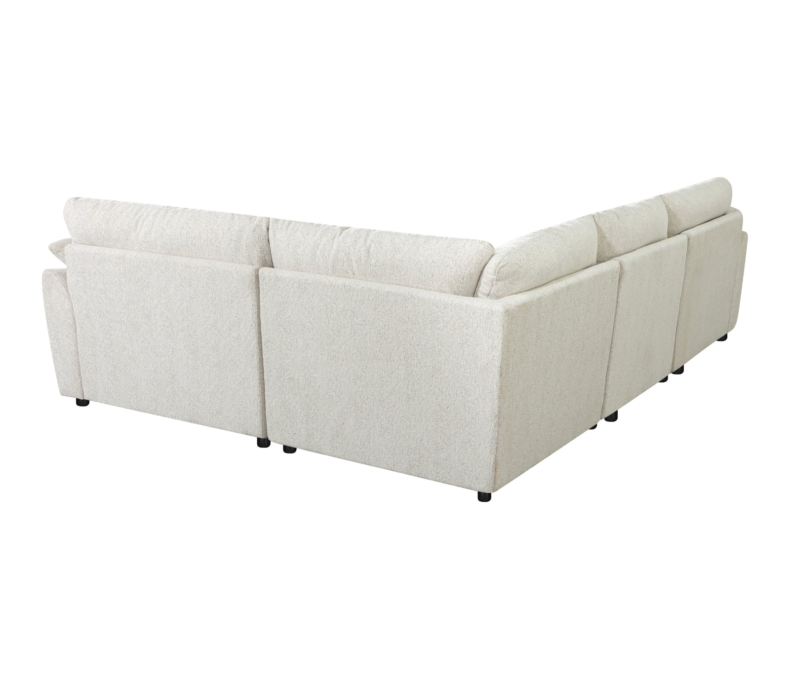 Nimbus 4 Piece Sectional - Cream Tweed Fabric