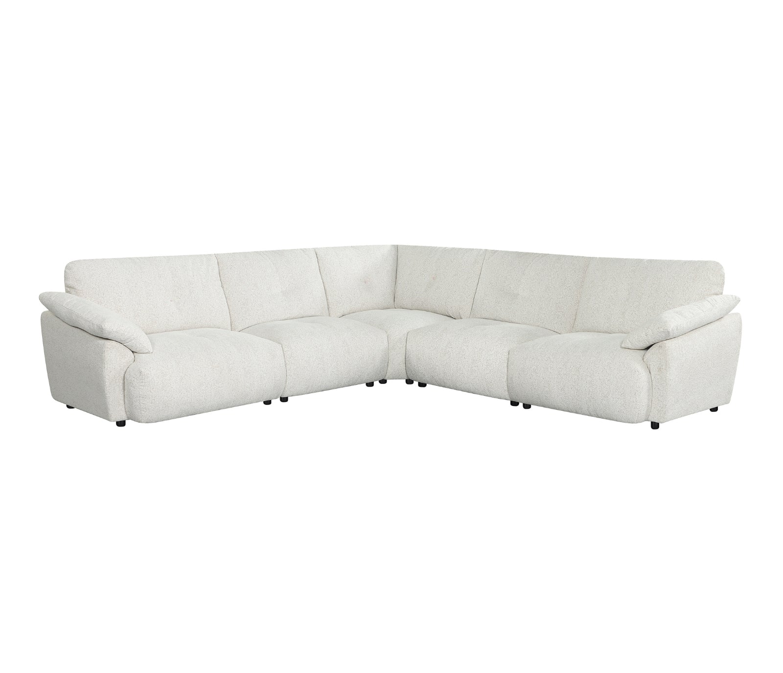 Nimbus 5 Piece Sectional - Cream Tweed Fabric