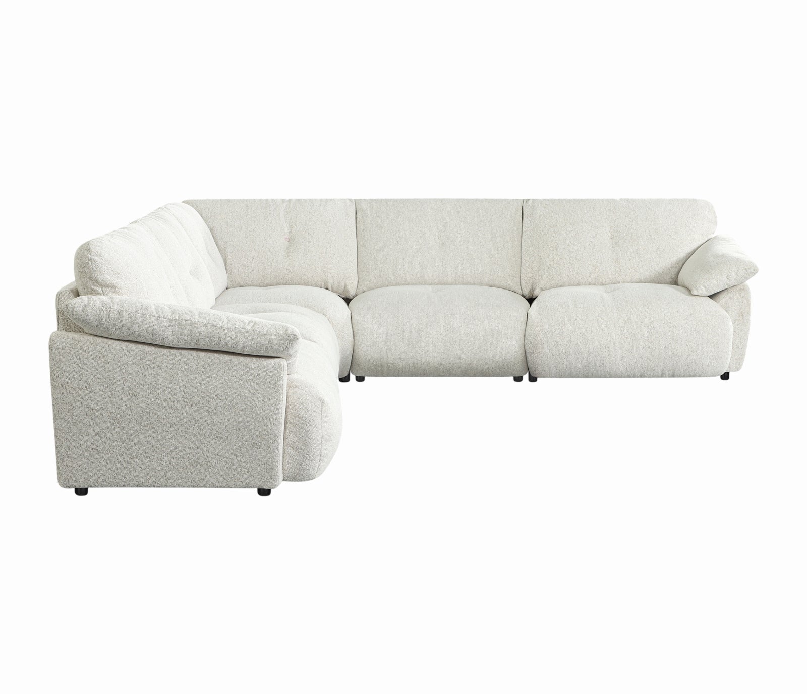 Nimbus 5 Piece Sectional - Cream Tweed Fabric