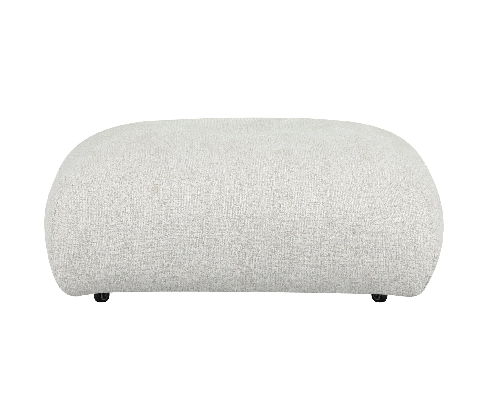 Nimbus Ottoman w/ Casters - Cream Tweed Fabric