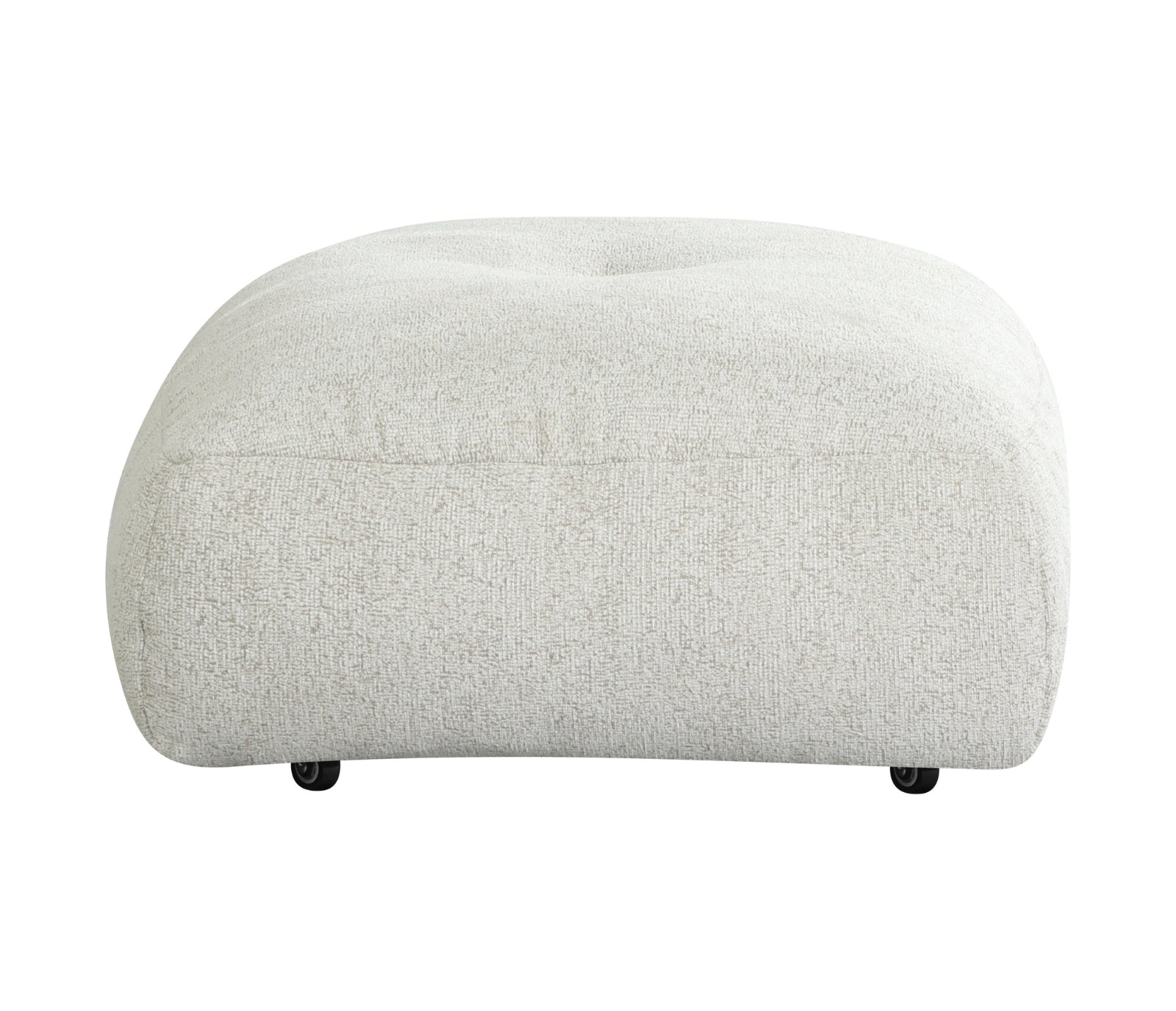 Nimbus Ottoman w/ Casters - Cream Tweed Fabric