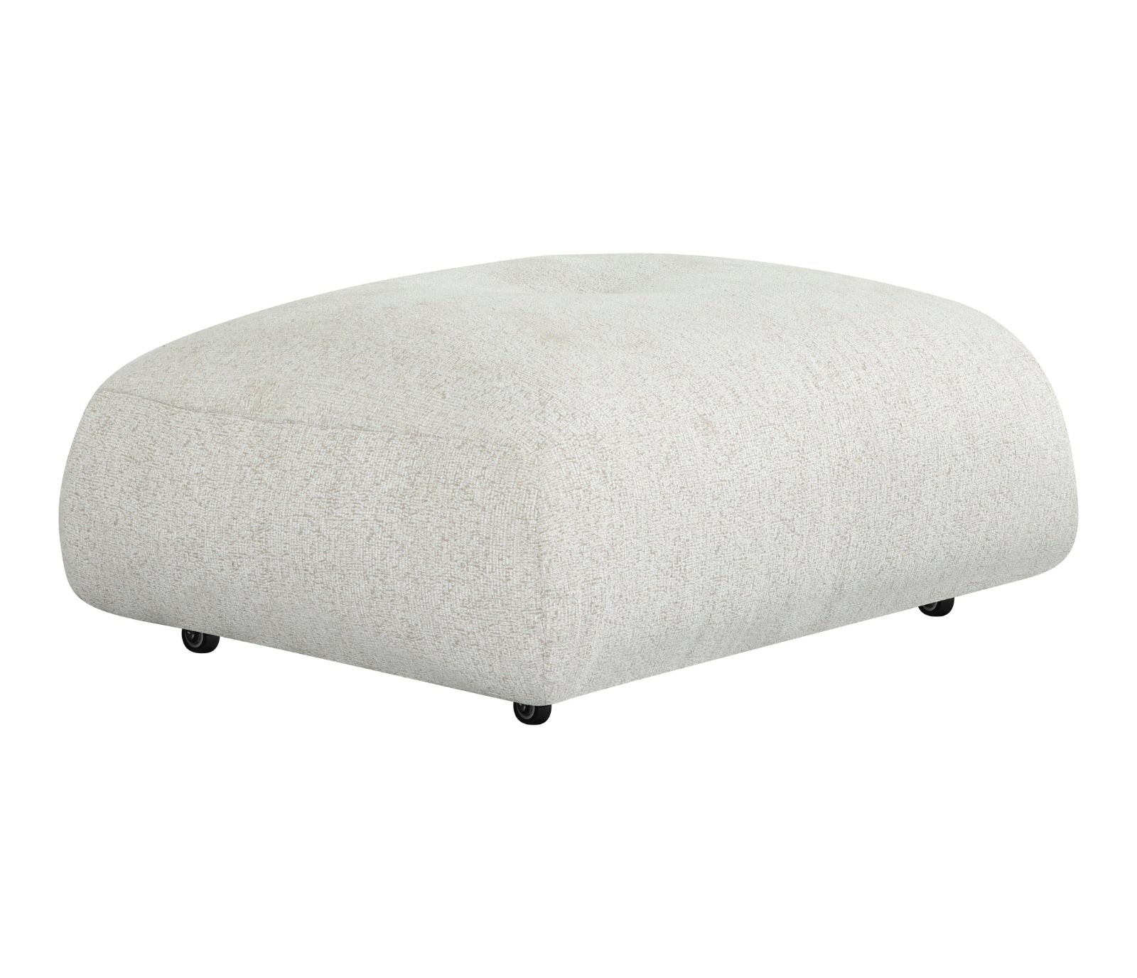 Nimbus Ottoman w/ Casters - Cream Tweed Fabric