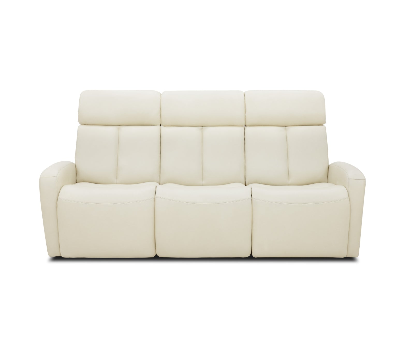 Odin Sofa - Power Reclining w/ Manual Headrest - Pearl White Leather