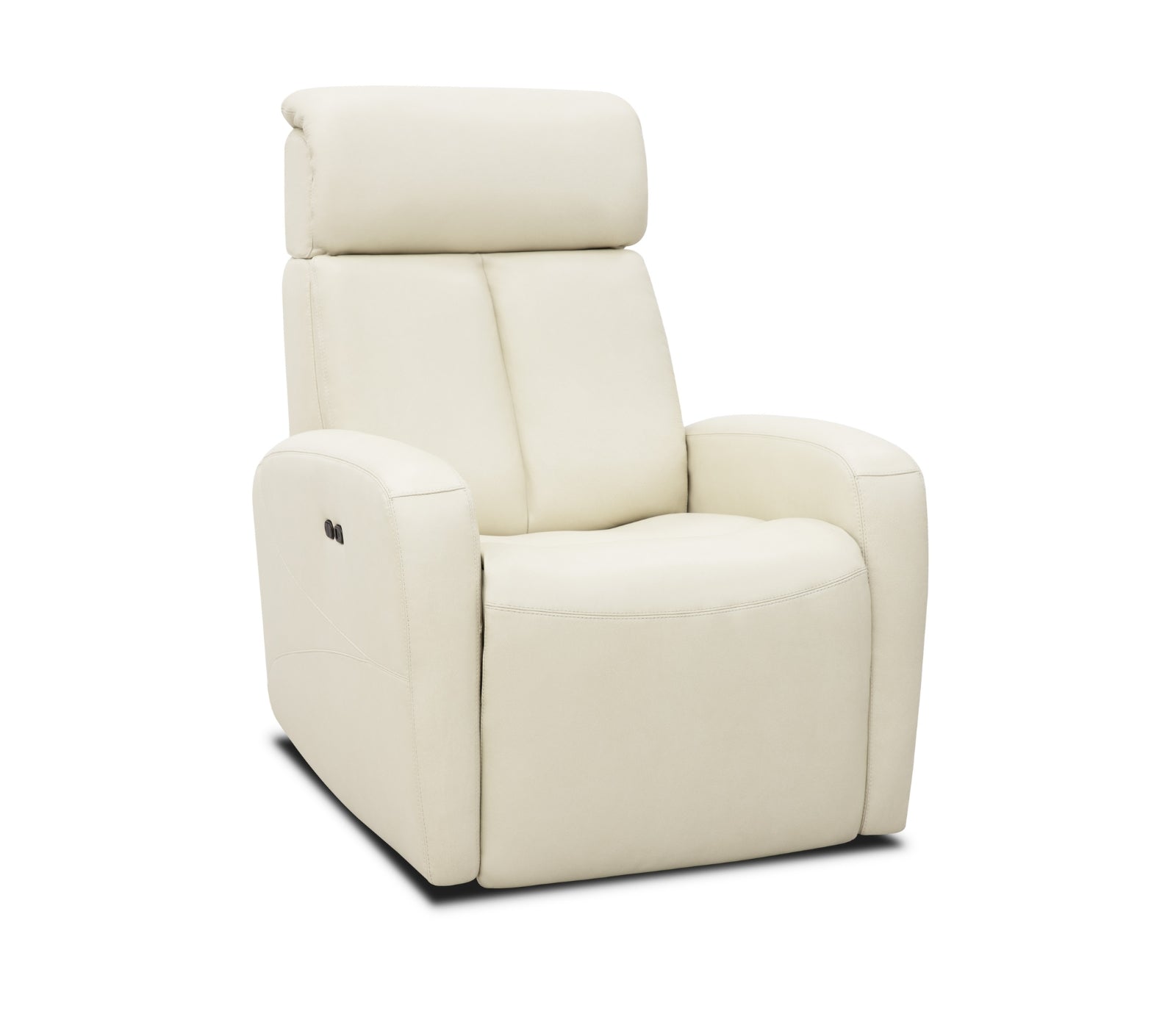 Odin Glider Chair - Power Reclining w/ Manual Headrest - Pearl White Leather