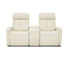 Odin Glider Loveseat w/ Console - Power Reclining w/ Manual Headrest - Pearl White Leather
