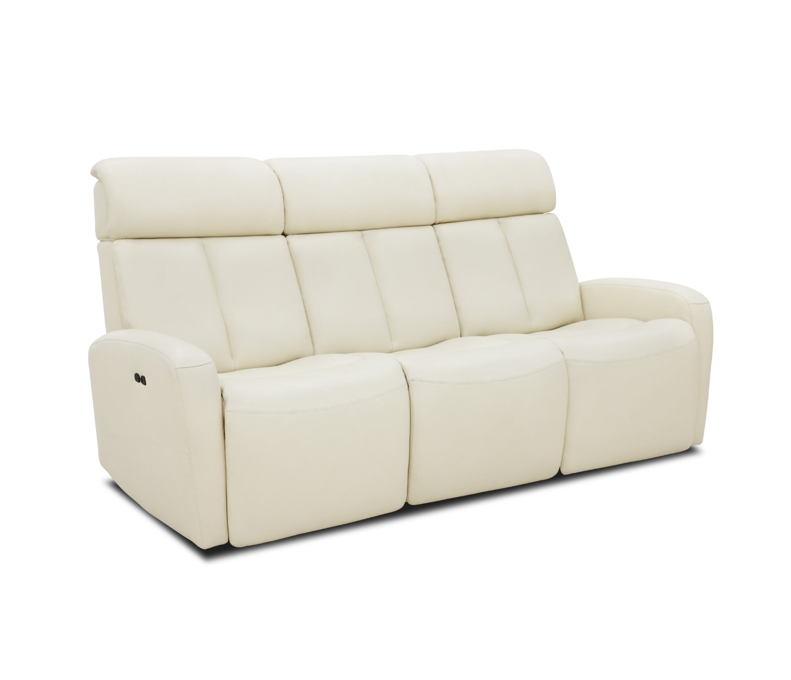 Odin Sofa - Power Reclining w/ Manual Headrest - Pearl White Leather