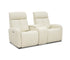 Odin Glider Loveseat w/ Console - Power Reclining w/ Manual Headrest - Pearl White Leather
