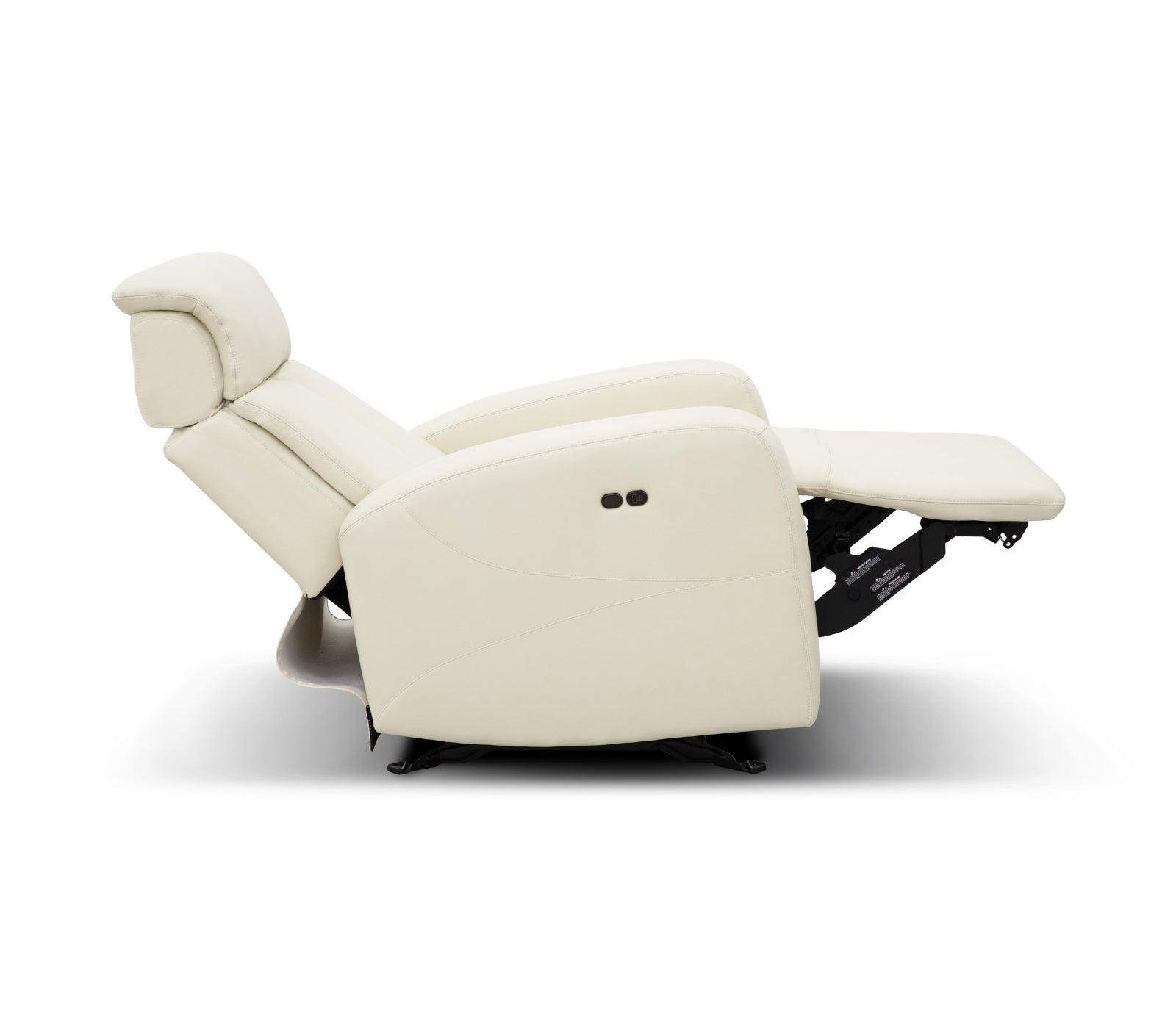 Odin Glider Chair - Power Reclining w/ Manual Headrest - Pearl White Leather