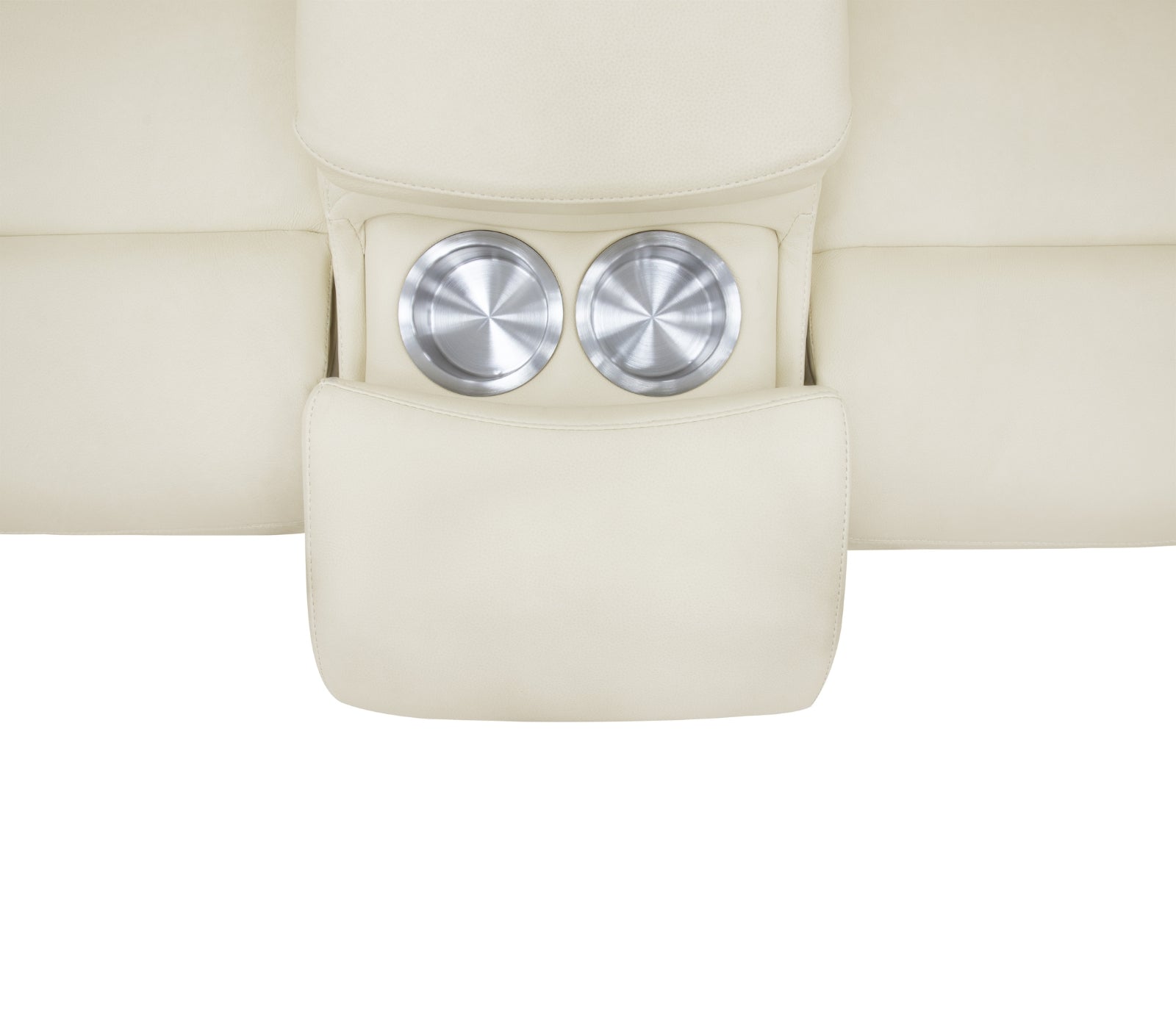 Odin Glider Loveseat w/ Console - Power Reclining w/ Manual Headrest - Pearl White Leather