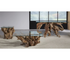 One Teak Root Glass Top Console Table