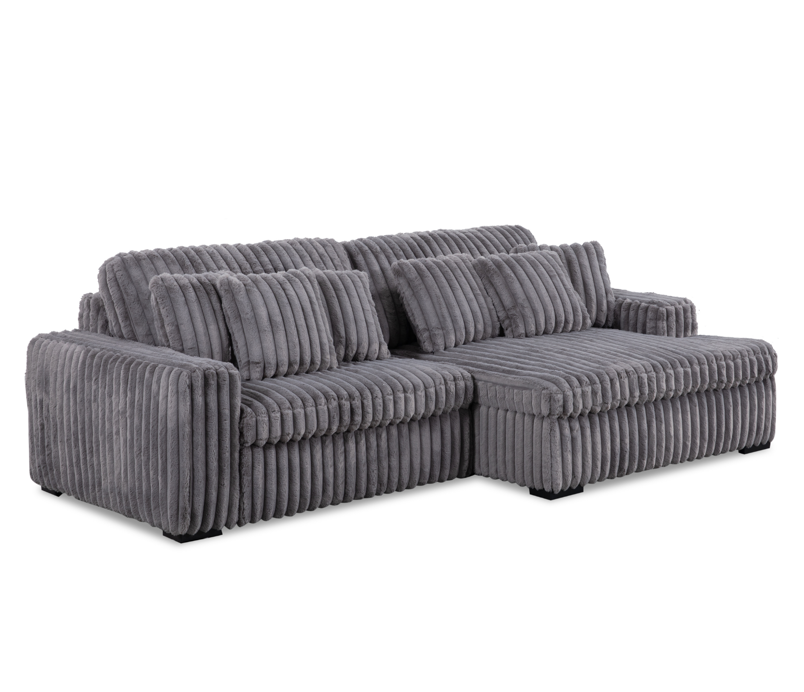 Presley 2 Piece Sectional - Power Slider - Pewter Fabric