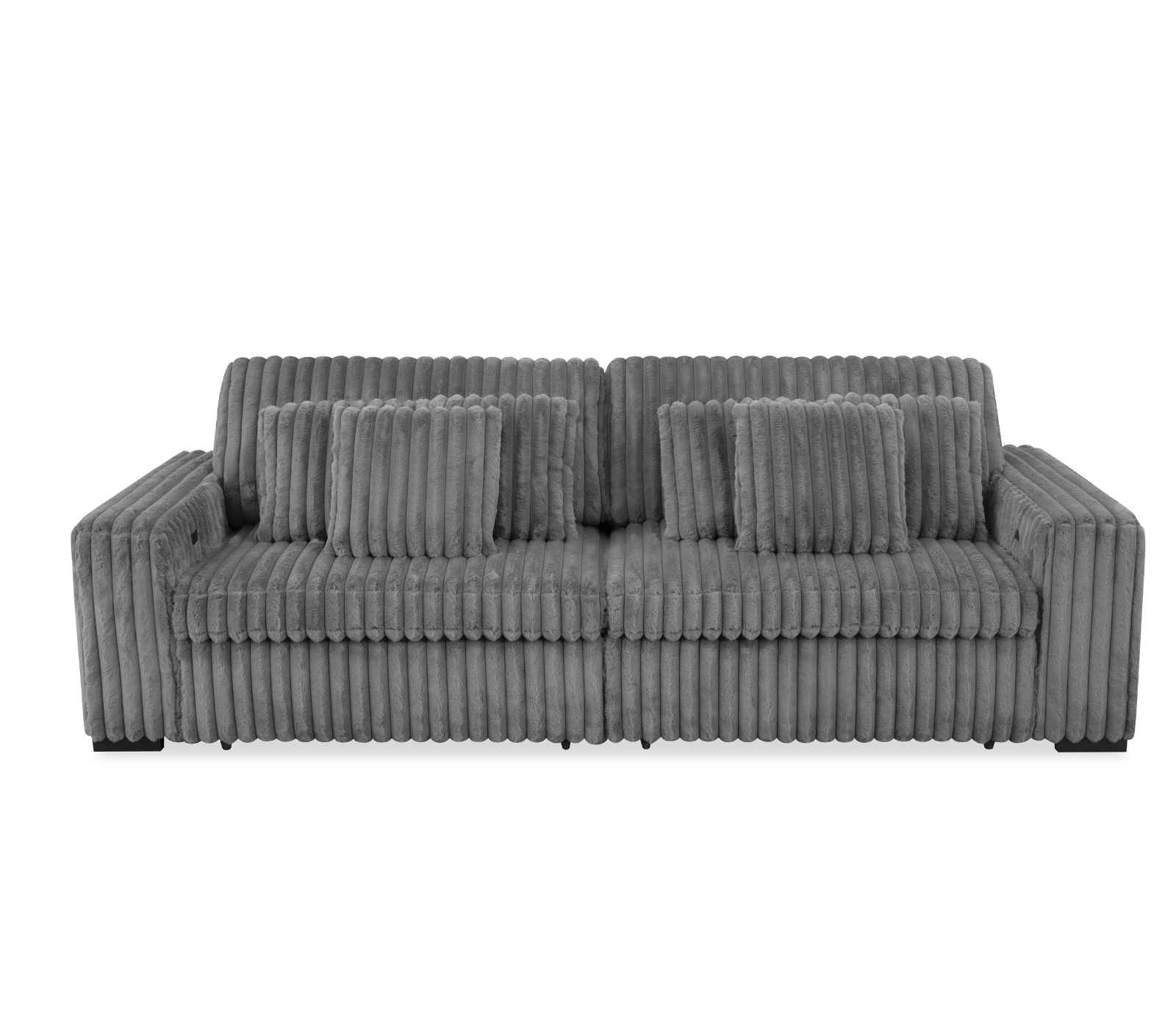 Presley 2 Piece Sectional - Power Slider - Pewter Fabric