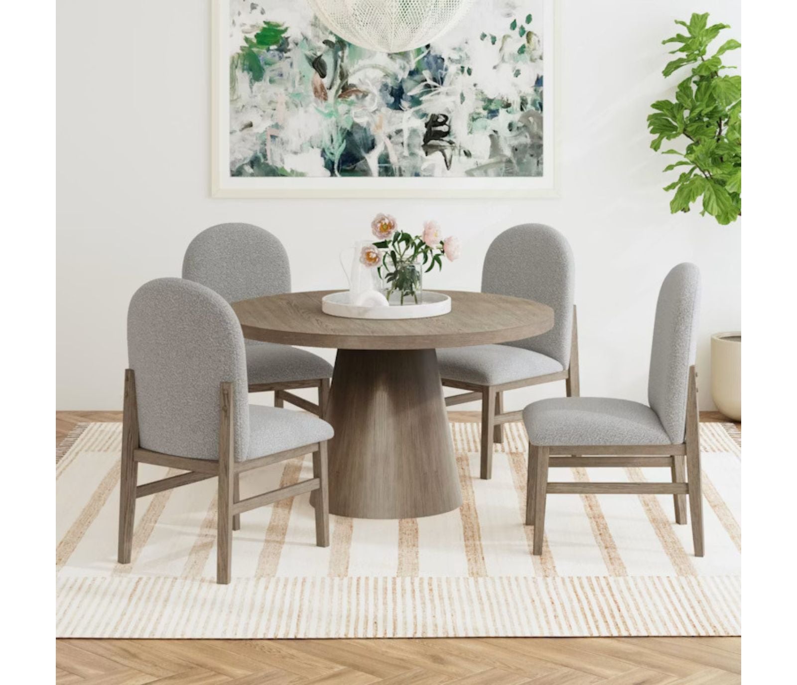 Portland Round Side Chair - Grey