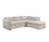 Preston 3 Piece Sectional w/ Pull-Out Sleeper - Pebble Fabric
