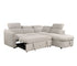 Preston 3 Piece Sectional w/ Pull-Out Sleeper - Pebble Fabric