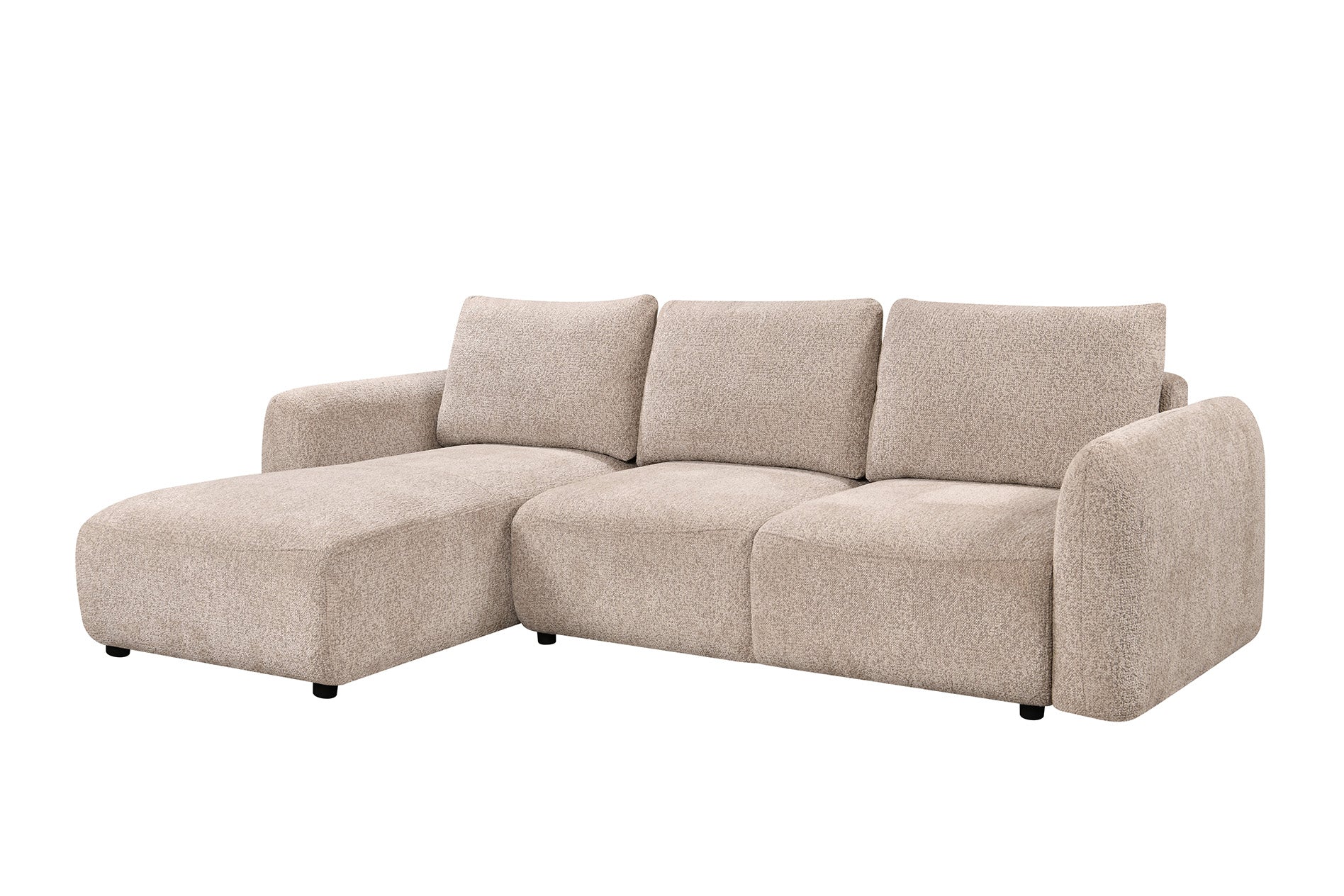 Prime 3 Piece Sectional w/ Pull-Out Sleeper - Mushroom Fabric