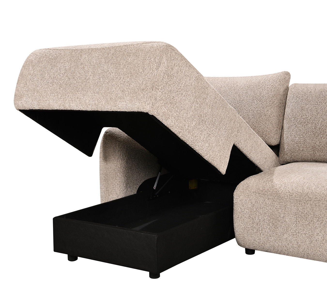 Prime 3 Piece Sectional w/ Pull-Out Sleeper - Mushroom Fabric