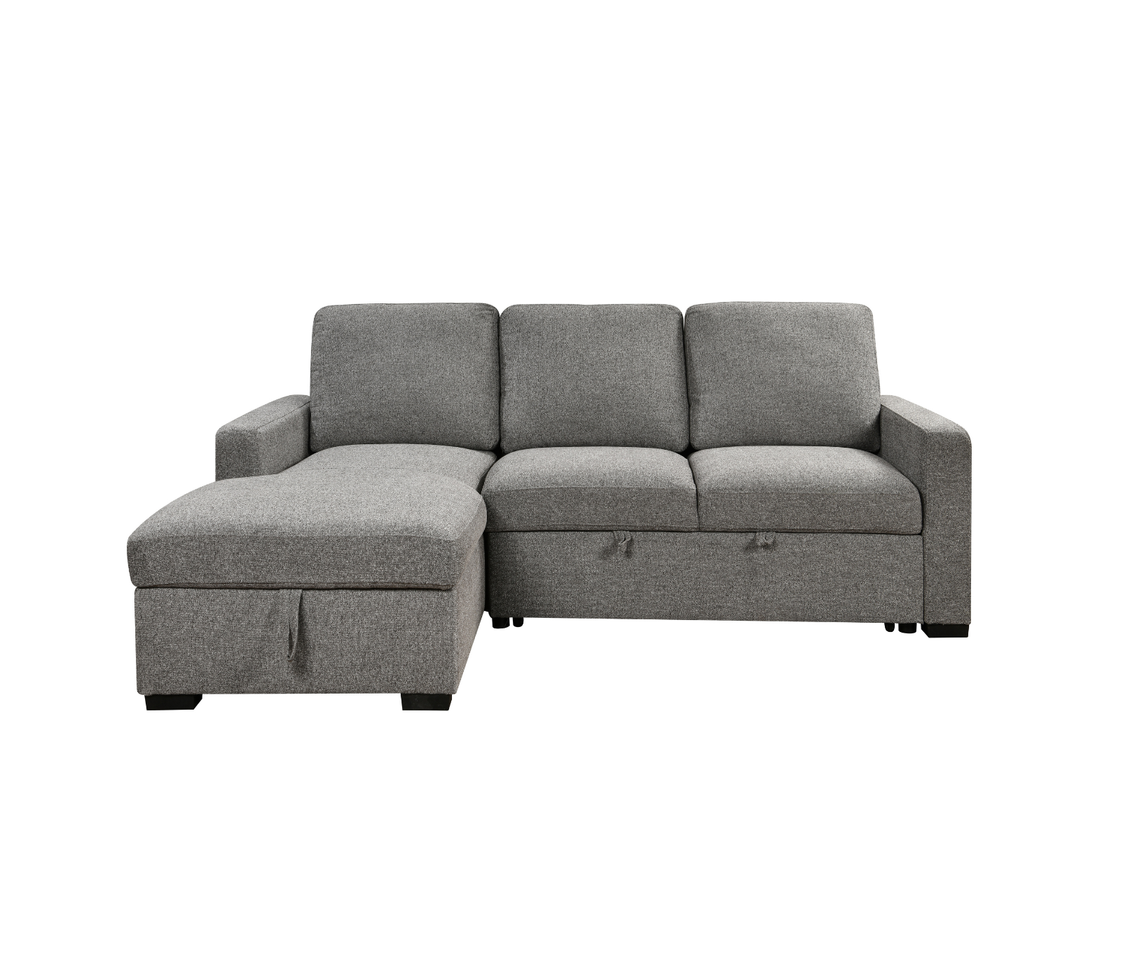 Rhea 2 Piece Sectional w/ Pull-Out Sleeper - Charcoal Fabric