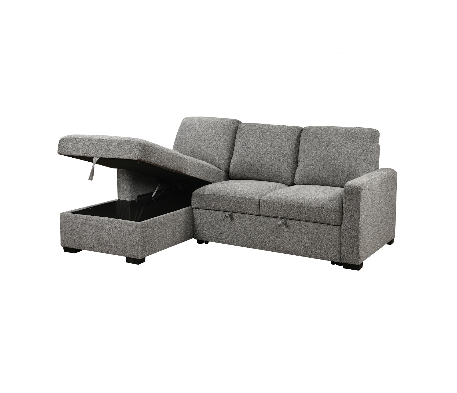 Rhea 2 Piece Sectional w/ Pull-Out Sleeper - Charcoal Fabric