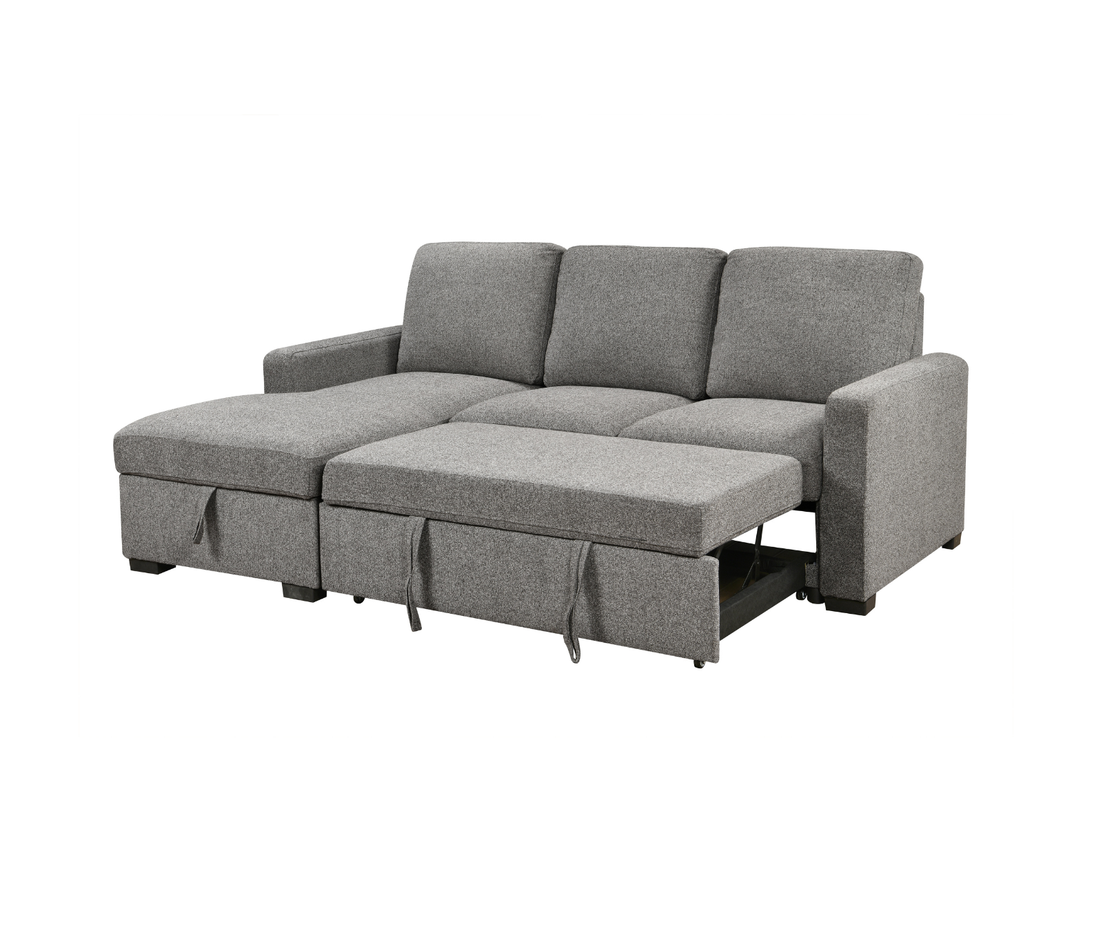 Rhea 2 Piece Sectional w/ Pull-Out Sleeper - Charcoal Fabric