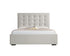Savoy Upholstered Bed w/ Lift Storage - Beige Fabric