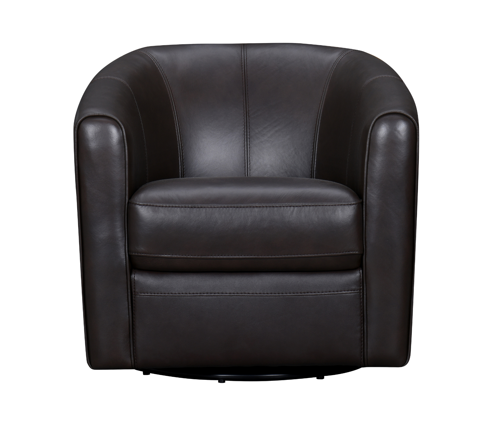 Soho Swivel Chair - Black Coffee Leather