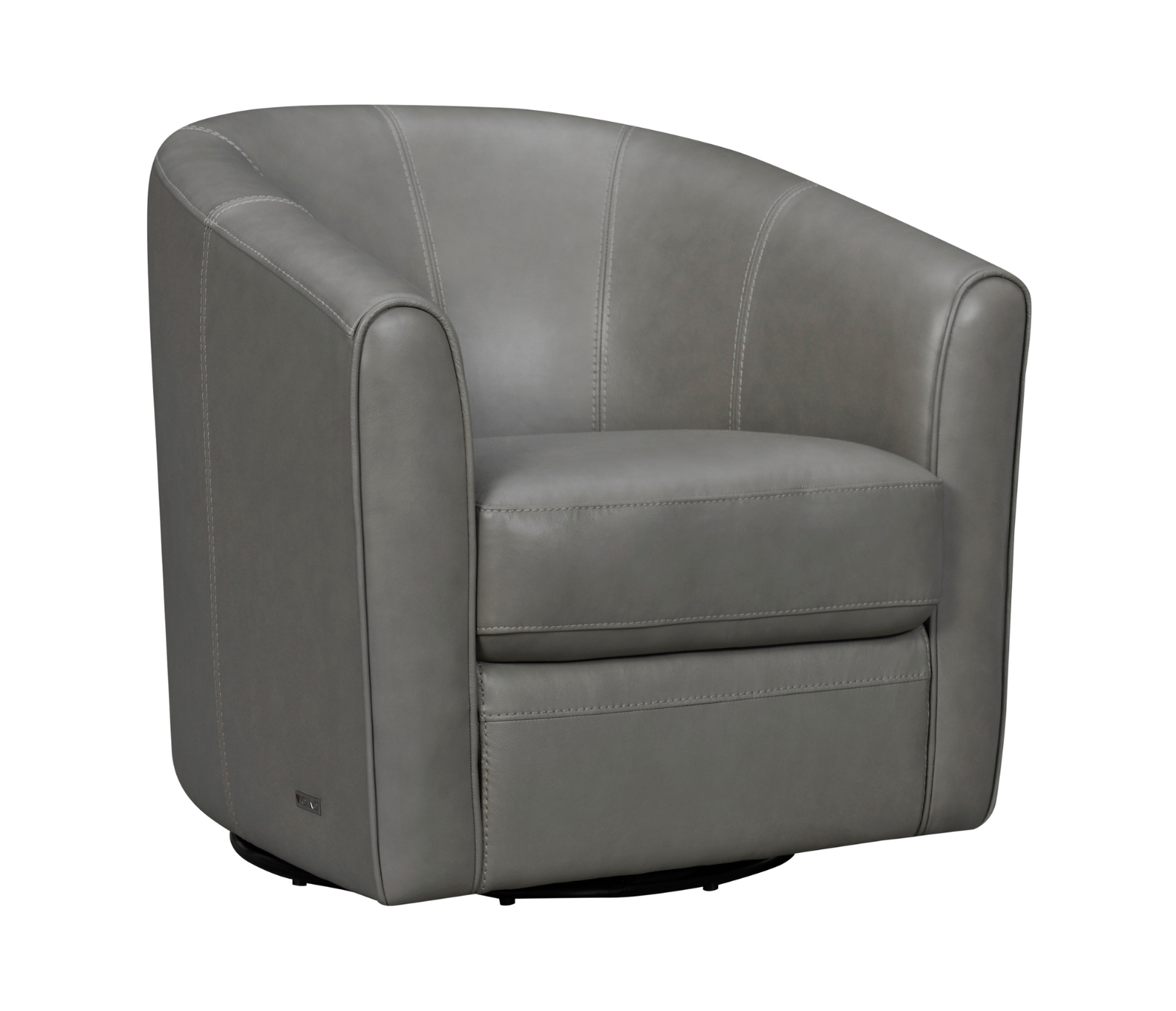 Soho Swivel Chair - Dark Grey Leather