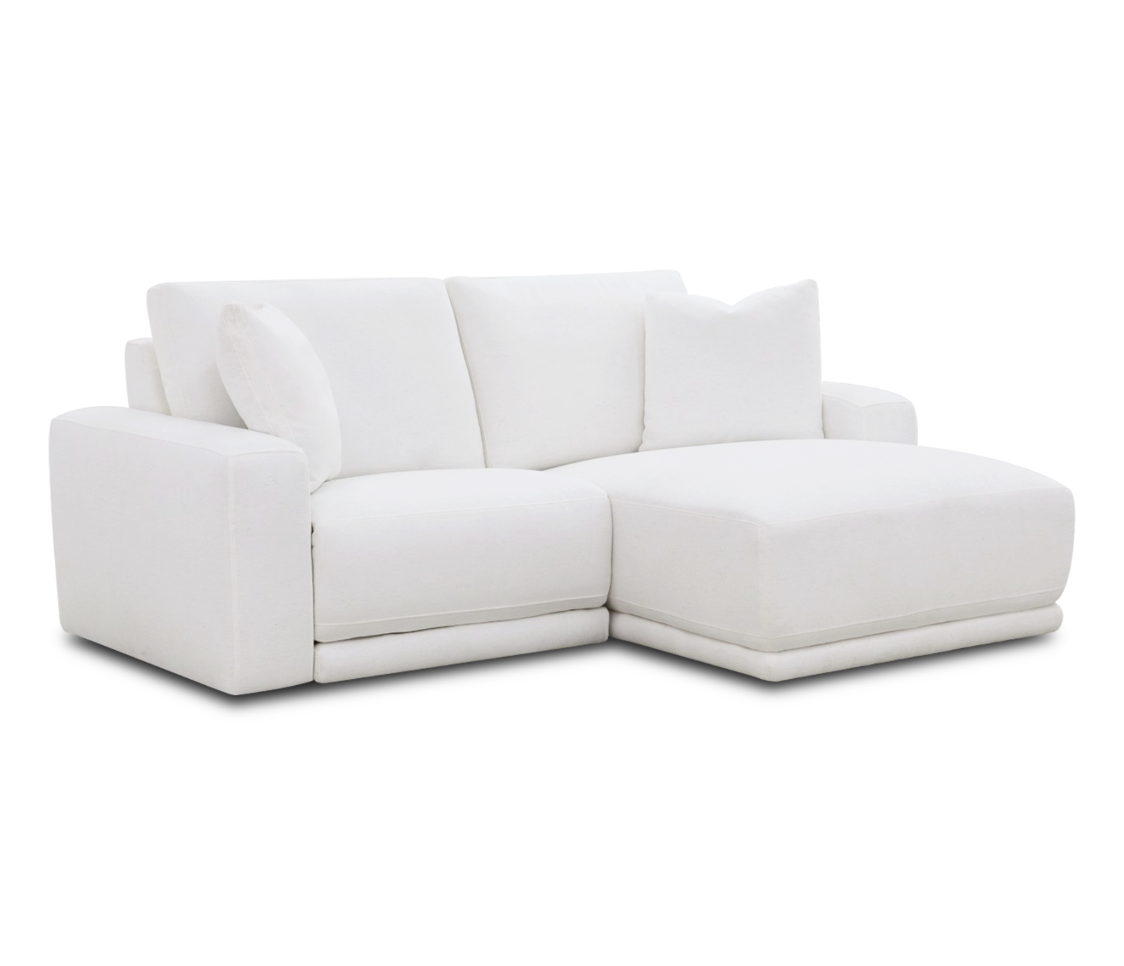 Stratus 2 Piece Sectional - Power Reclining w/ Power Headrest - White Fabric