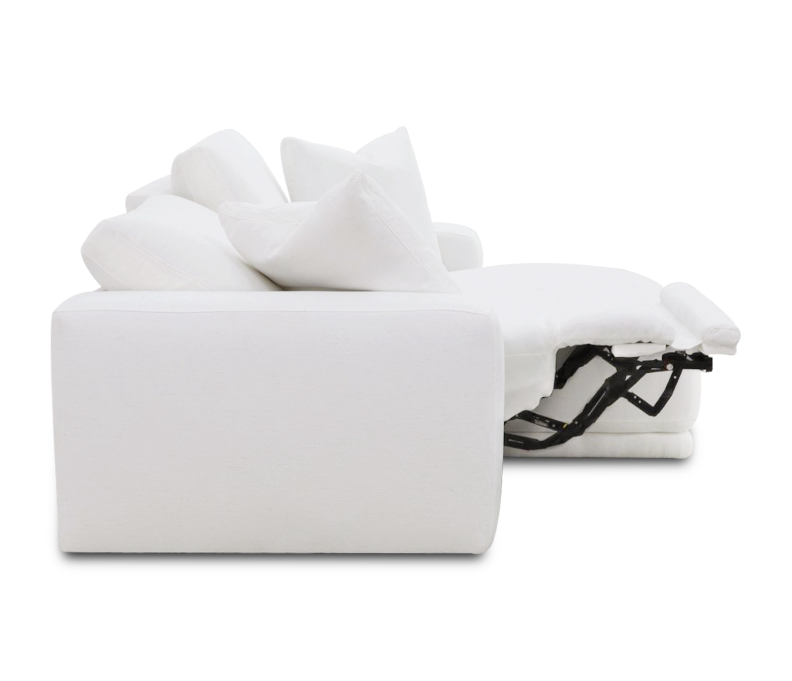 Stratus 2 Piece Sectional - Power Reclining w/ Power Headrest - White Fabric