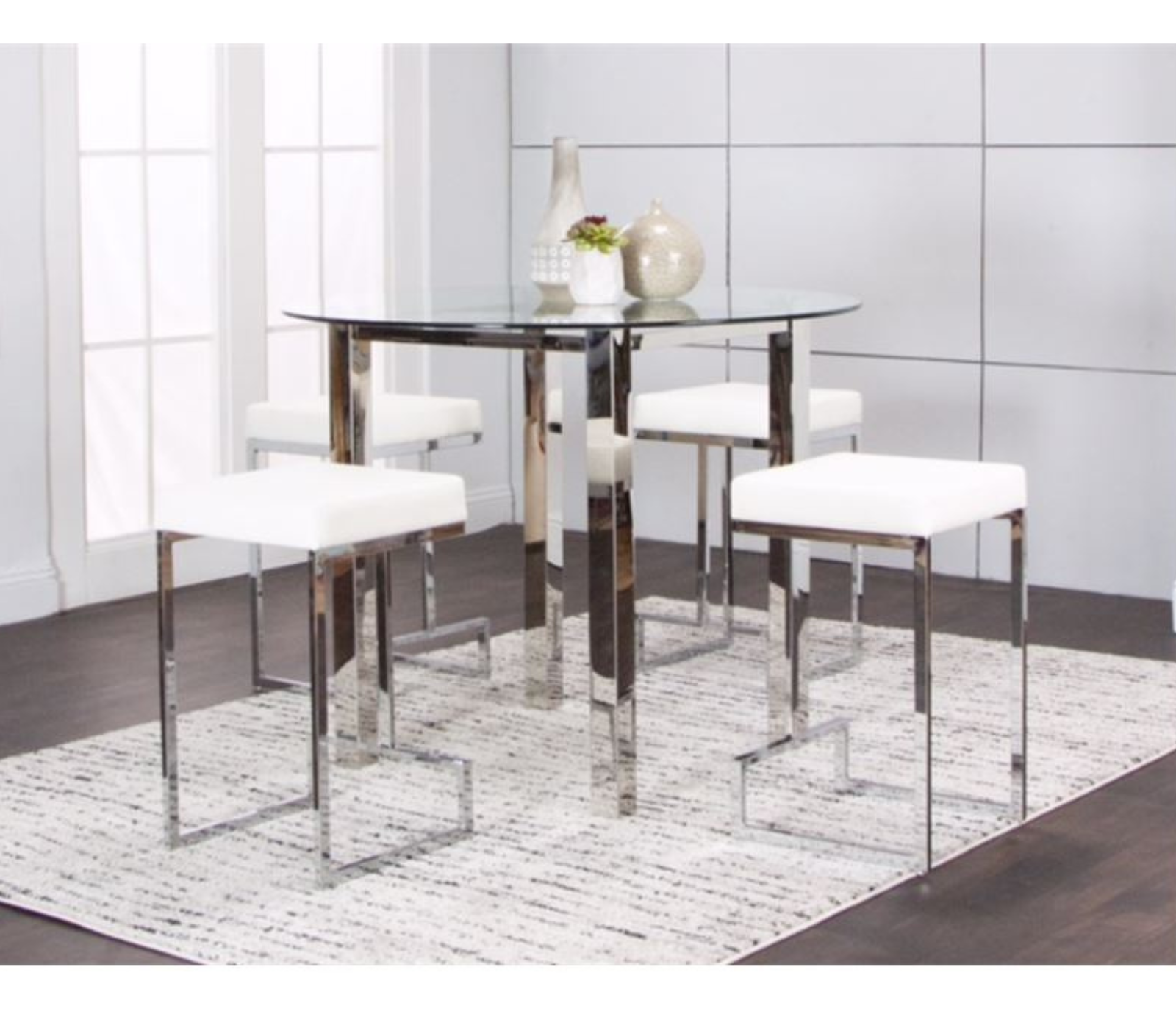 Tomasso 5 Piece Dining - Counter Height - White