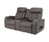 Monza Loveseat w/ Console - Triple Power & Massage - Grey Fabric