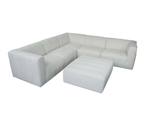 Lauren 5 Piece Sectional - Ivory Boucle