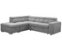 Yaletown 3 Piece Sectional w/ Sleeper - Light Grey Fabric