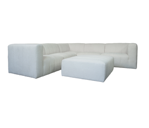 Lauren 5 Piece Sectional - Ivory Boucle