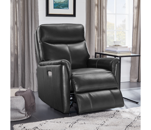 Carson Chair - Power Reclining w/ Power Headrest - Black Leather