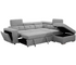 Yaletown 3 Piece Sectional w/ Sleeper - Light Grey Fabric