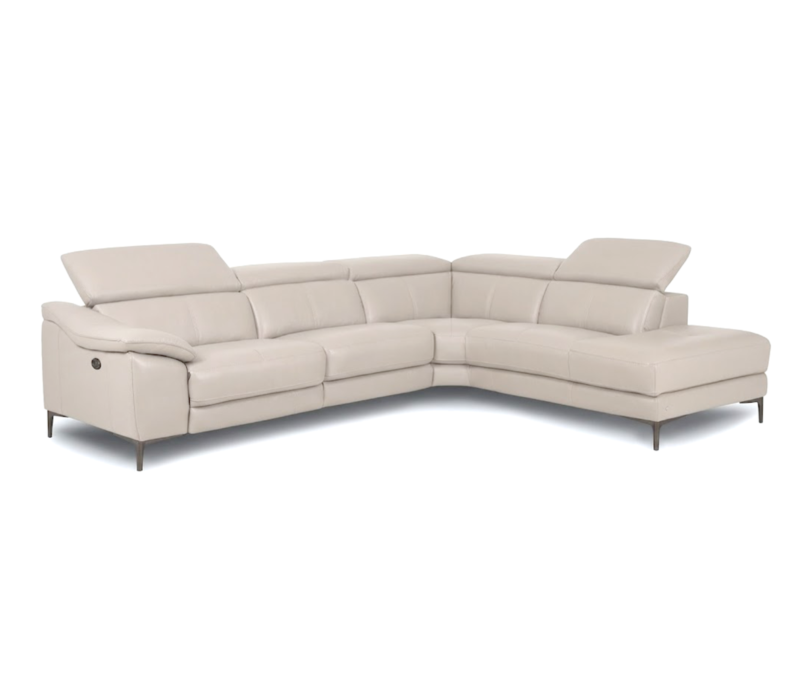 Velar 2 Piece Power Reclining Sectional - Matte Frost Leather