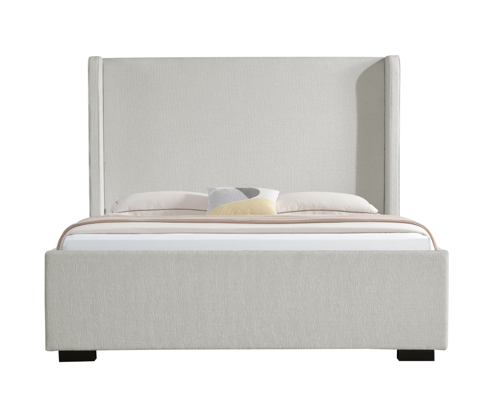 Willow Upholstered Bed w/ Lift Storage - Frosted Oat Fabric