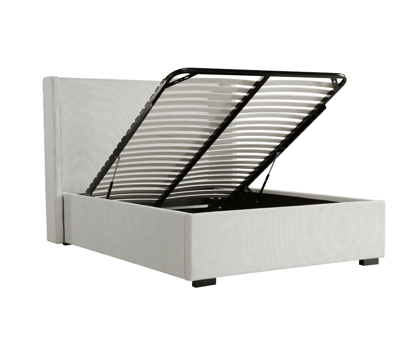 Willow Upholstered Bed w/ Lift Storage - Frosted Oat Fabric