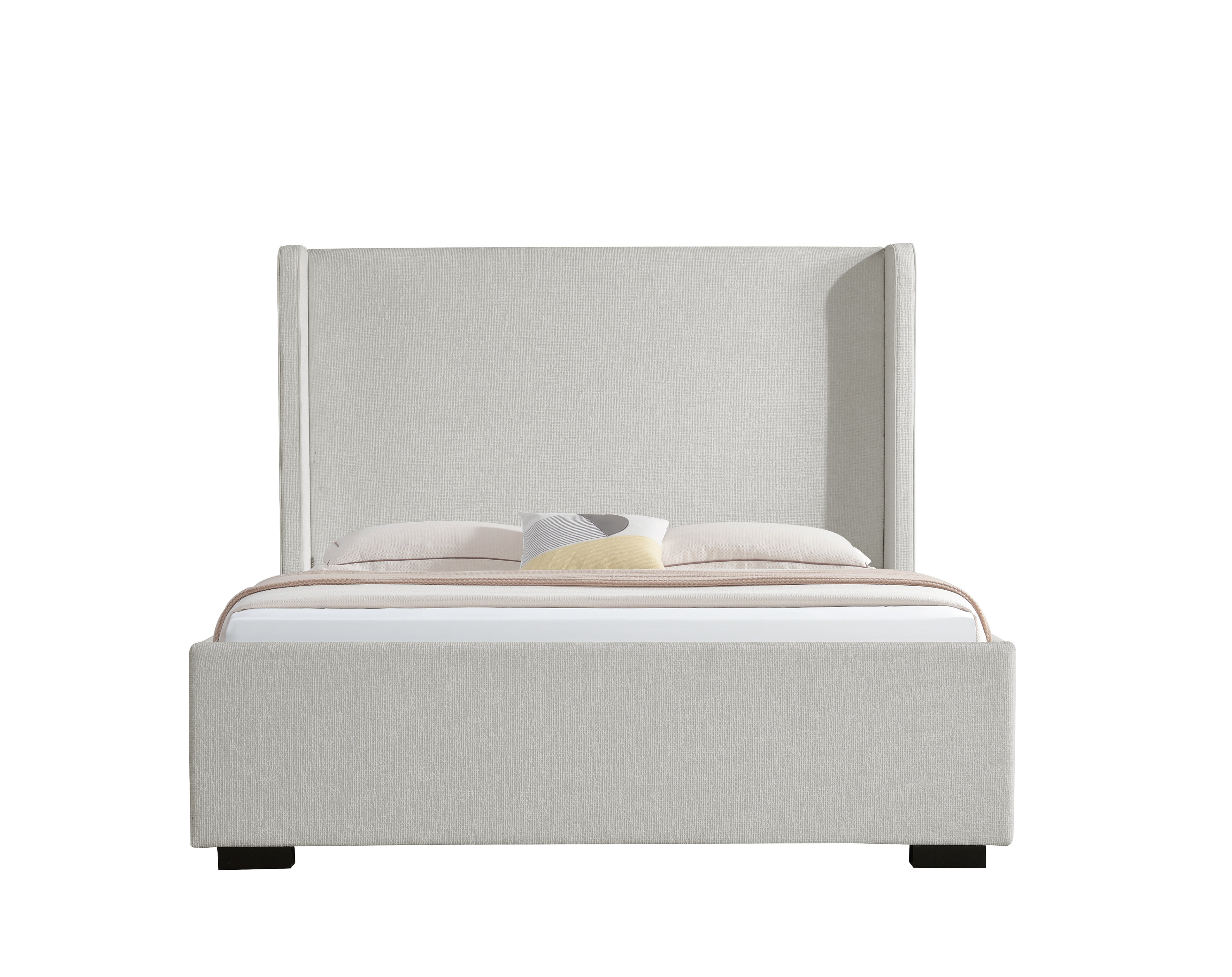 Willow Upholstered Bed w/ Lift Storage - Frosted Oat Fabric