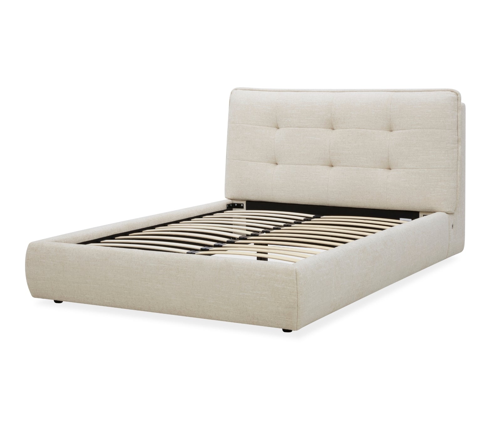 Wynn Upholstered Bed - Oat Fabric