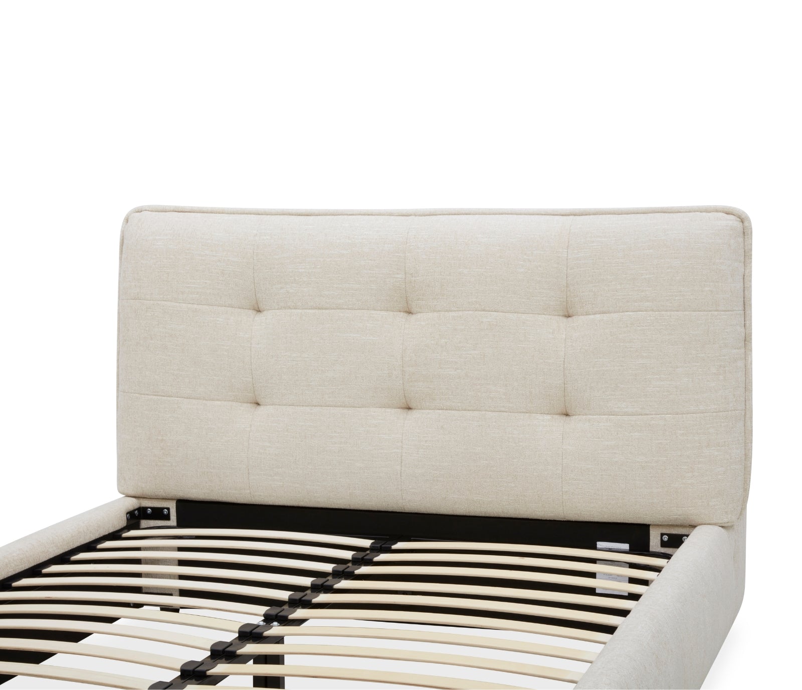 Wynn Upholstered Bed - Oat Fabric