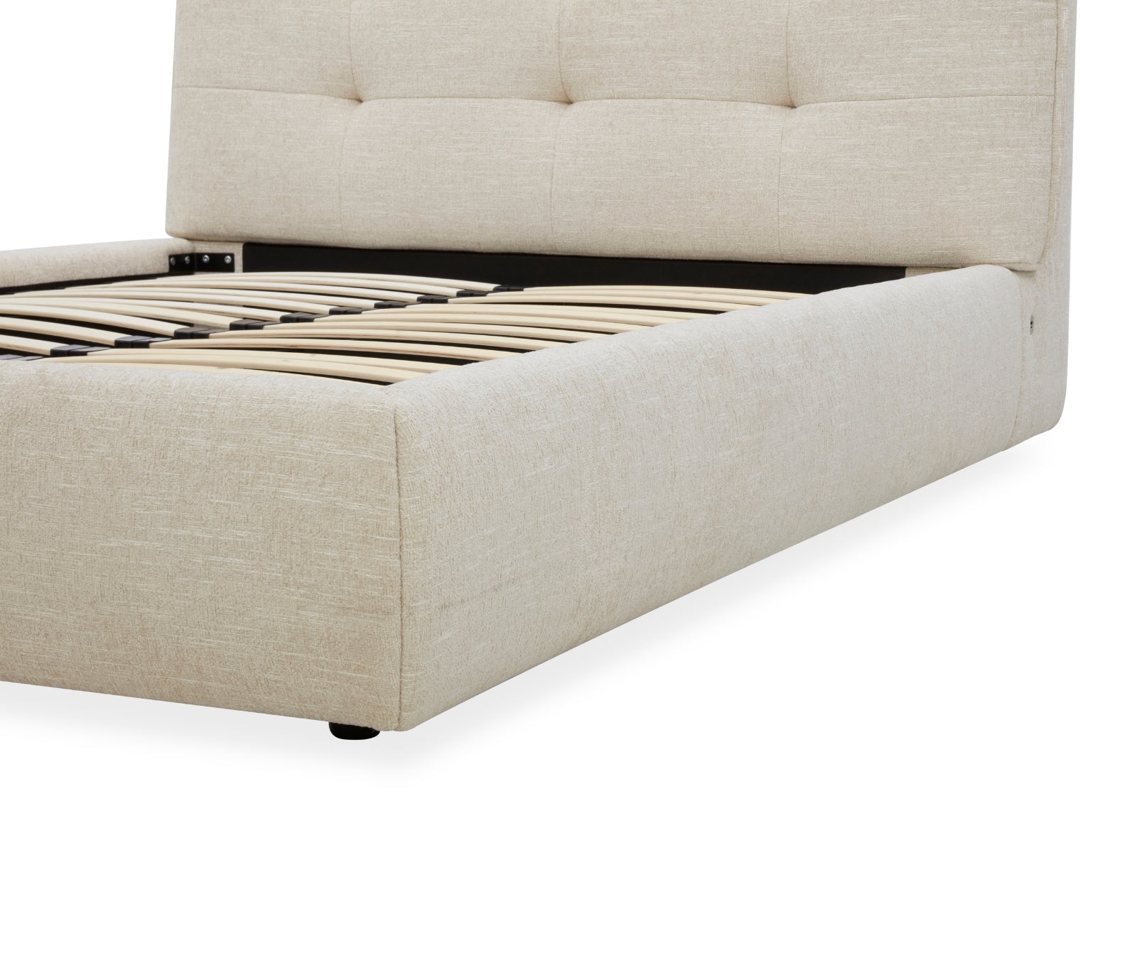 Wynn Upholstered Bed - Oat Fabric