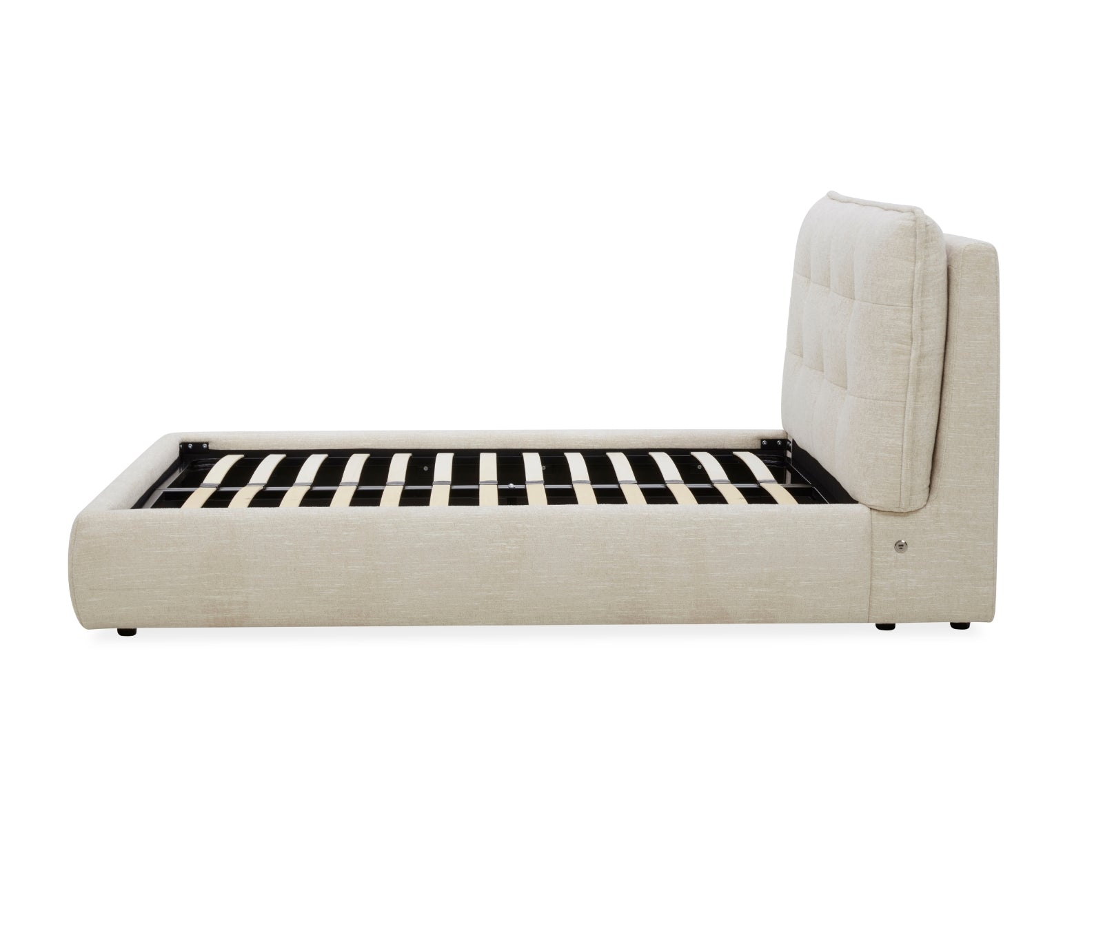 Wynn Upholstered Bed - Oat Fabric