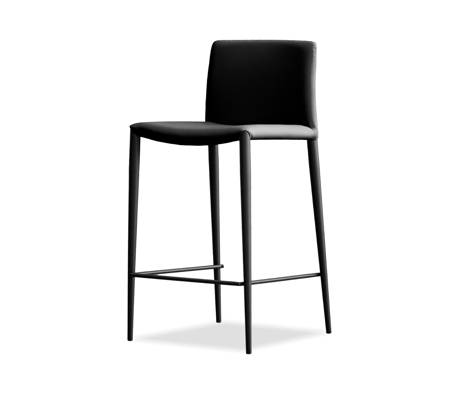 Zade Counter Stool -  Black Leatherette