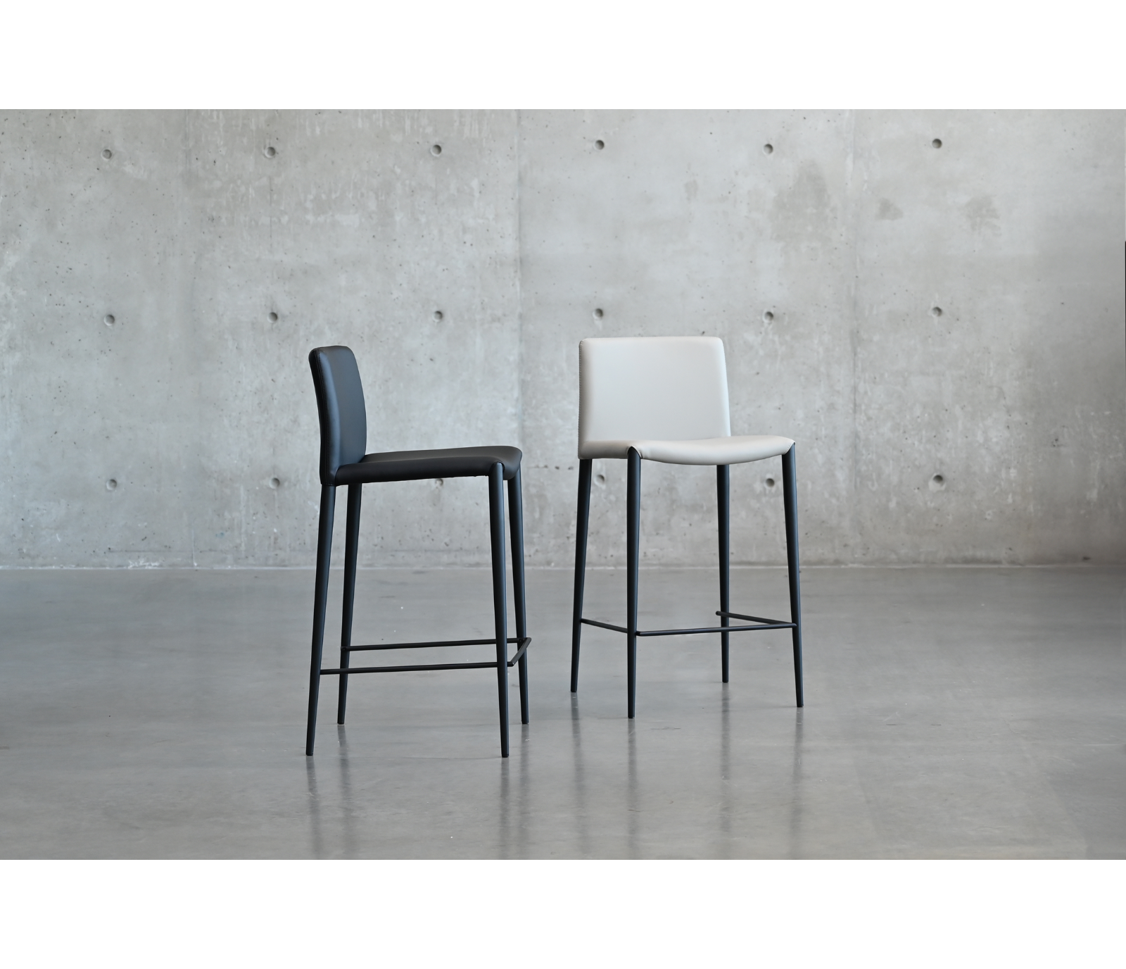 Zade Counter Stool -  Black Leatherette