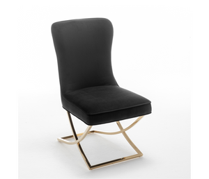 Zane Side Chair - Black / Champagne Gold