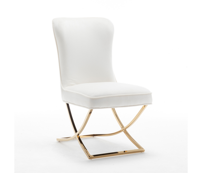 Zane Side Chair - Cream / Champagne Gold
