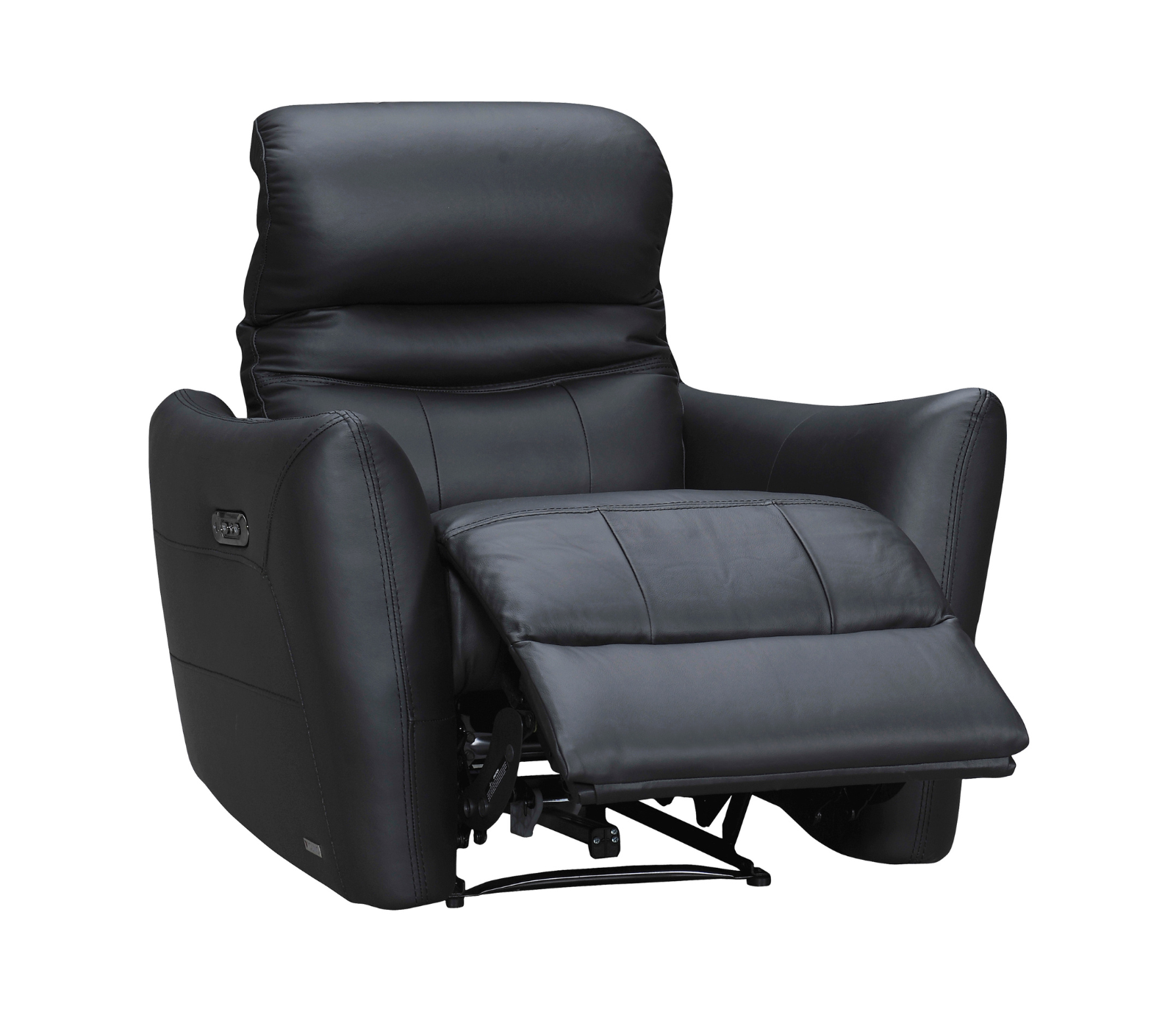 Zeus Chair - Power Reclining w/ Power Headrest - Black Leather